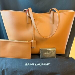 Saint Laurent East/West shoppong tote in Brown Leather Tote Bag BNWT in cover
